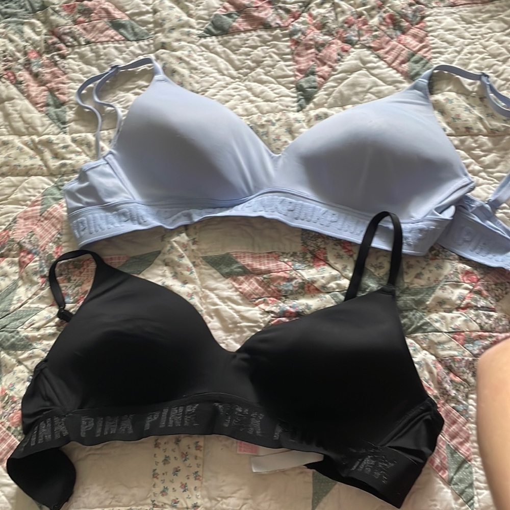 Set of pink bras